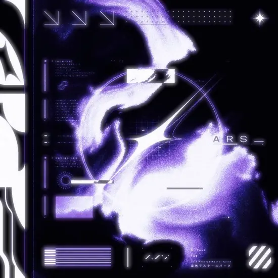 Futuristic purple flame artwork