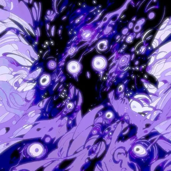 Intricate violet organic shapes