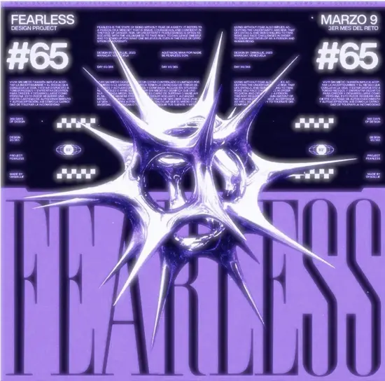Fearless purple editorial art poster